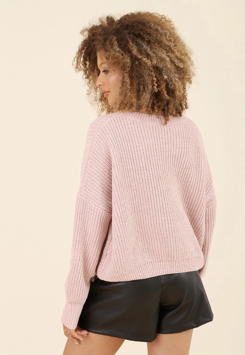 Blusa Tricô Chenile Manga Longa Bufante