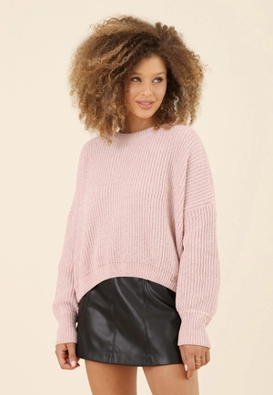 Blusa Tricô Chenile Manga Longa Bufante