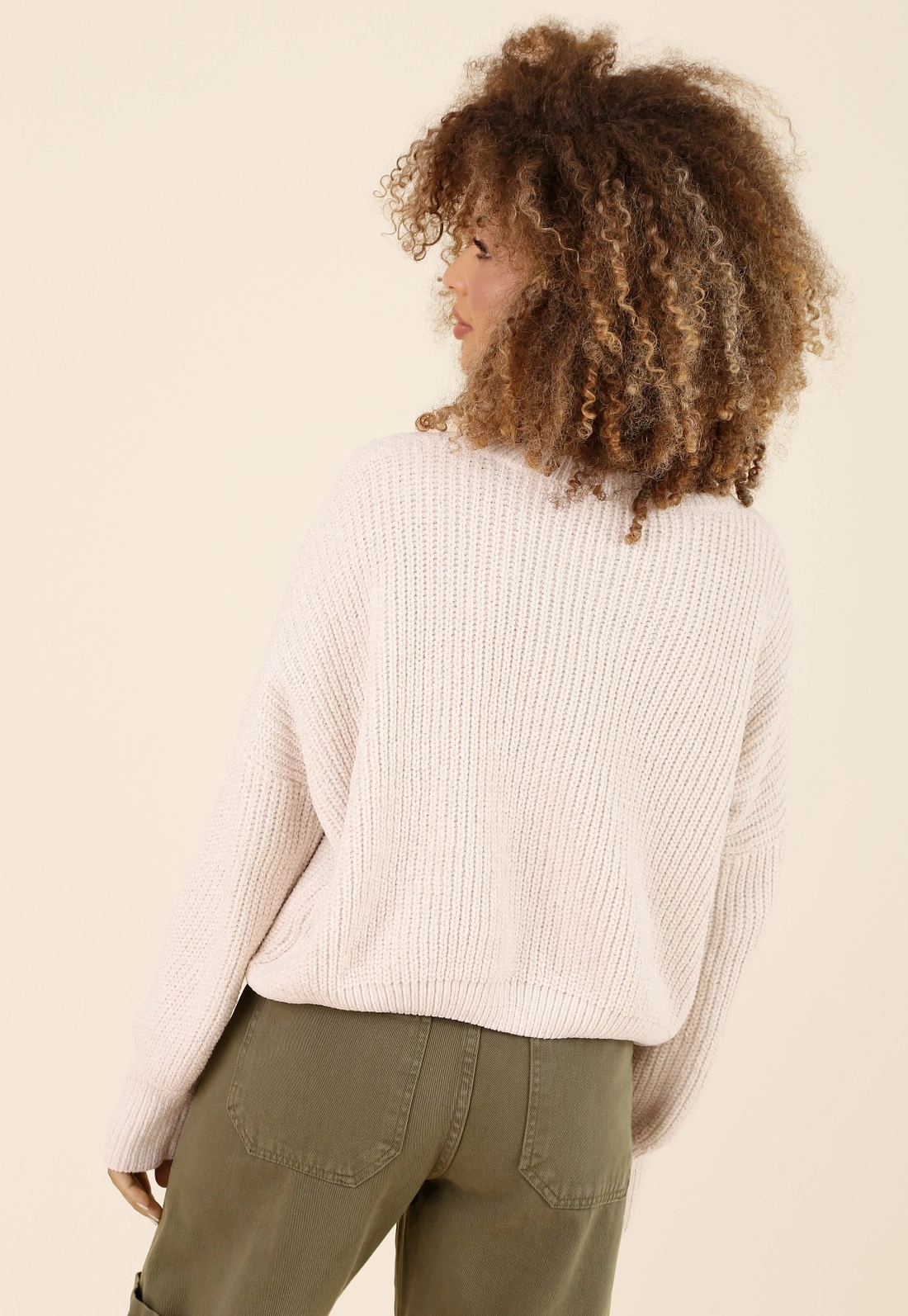 Blusa Tricô Chenile Manga Longa Bufante
