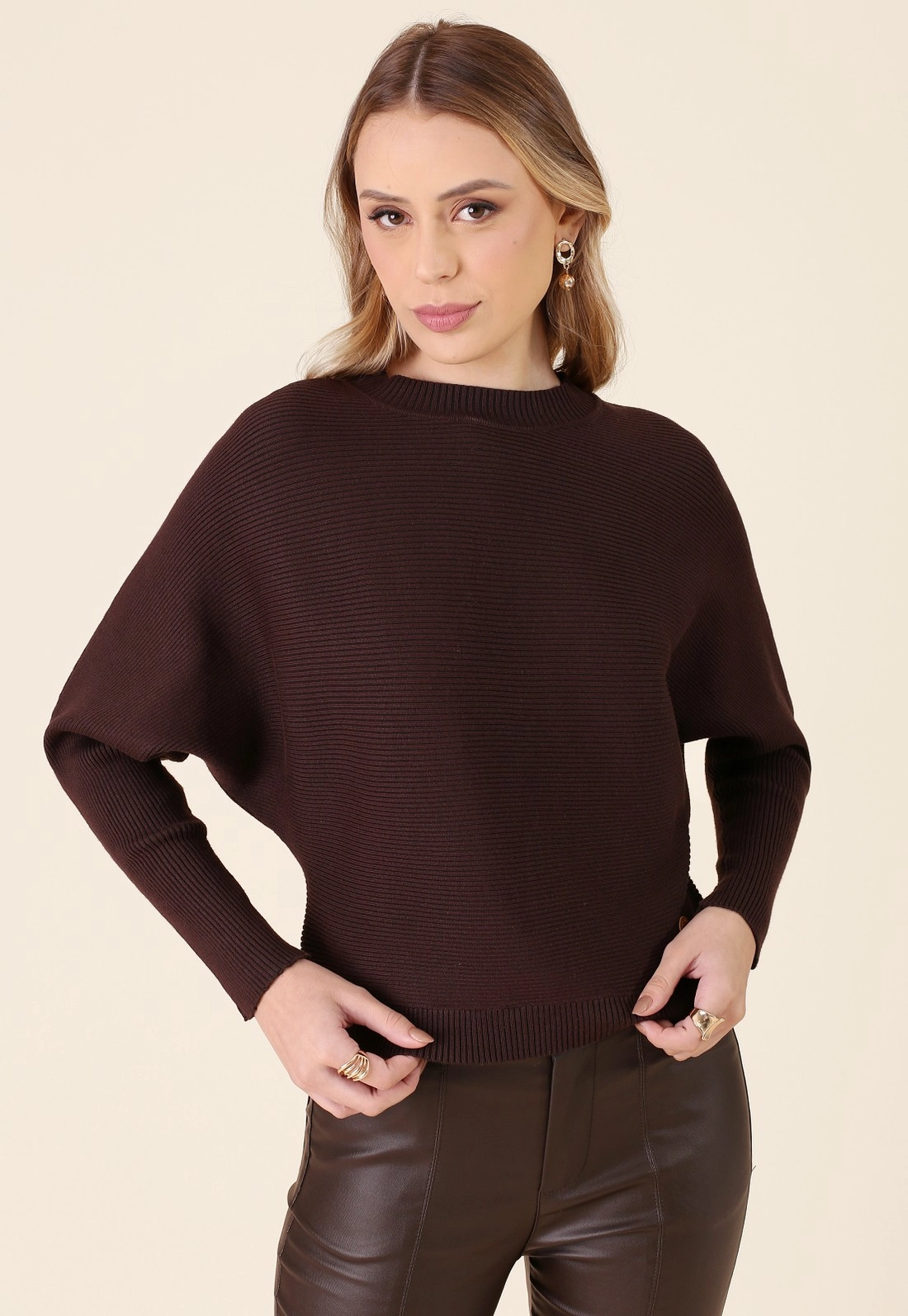 Blusa Tricô Manga Morcego