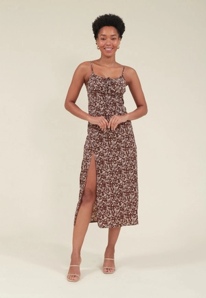 Vestido Midi Crepe Em Alça Com Estampa Liberty