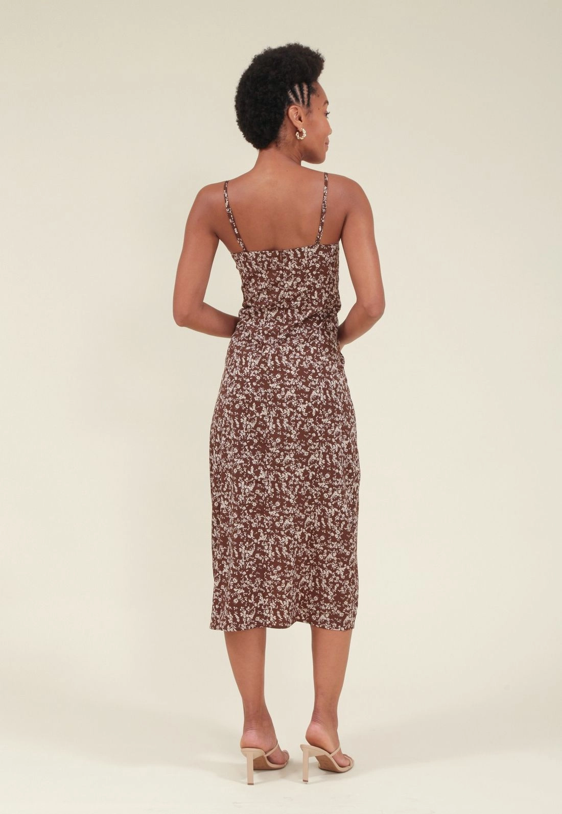 Vestido Midi Crepe Em Alça Com Estampa Liberty