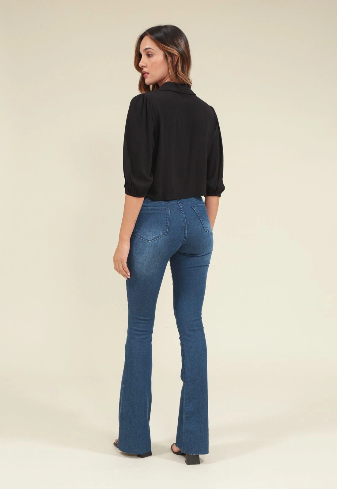 Calça Jeans Lycra Flare
