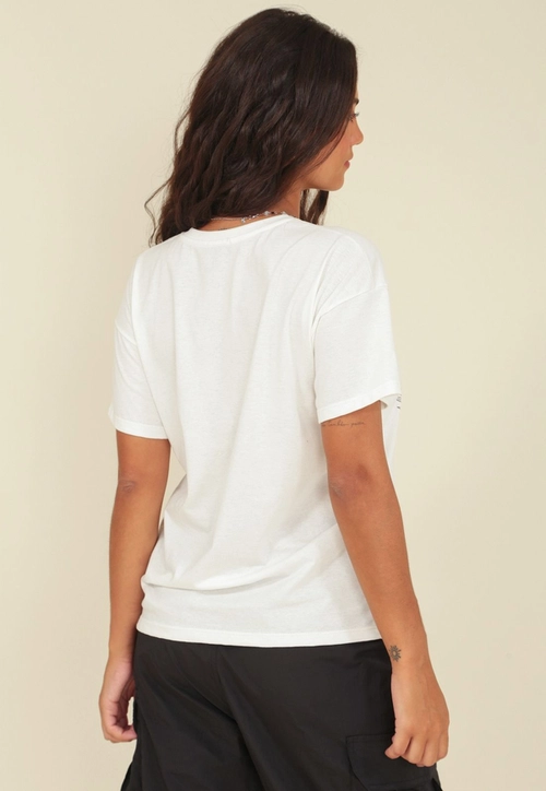 T-Shirt Em Meia Malha Com Silk Rock Star