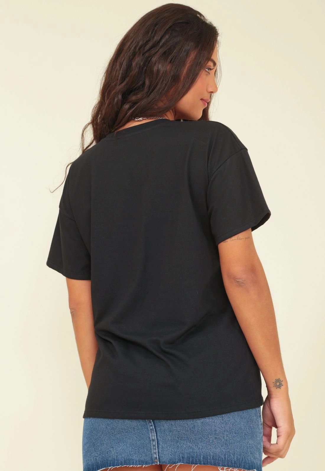 T-Shirt Em Meia Malha Com Silk Com Borboleta