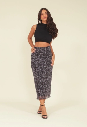 Saia Midi Em Tule Liberty Com Barra Frufru