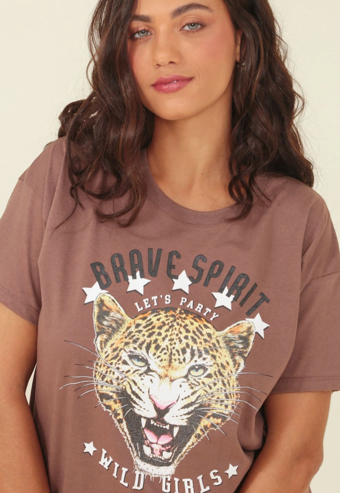 T-Shirt Em Meia Malha Com Silk Onca Brave Spirit