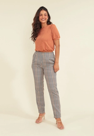 Calça Crepe Reta Xadrez