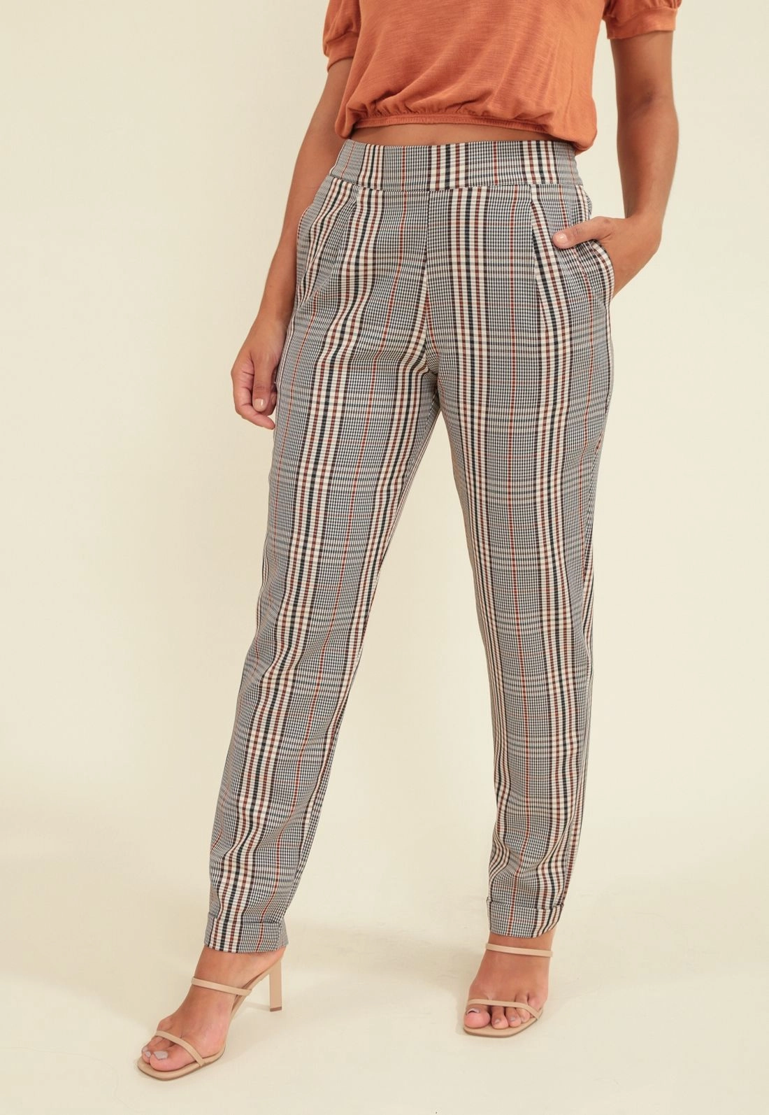 Calça Crepe Reta Xadrez
