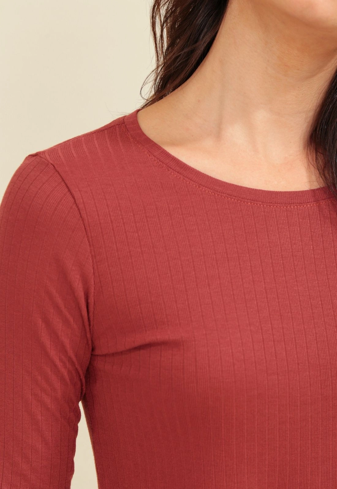 Blusa Cropped Malha Canelado Manga Longa