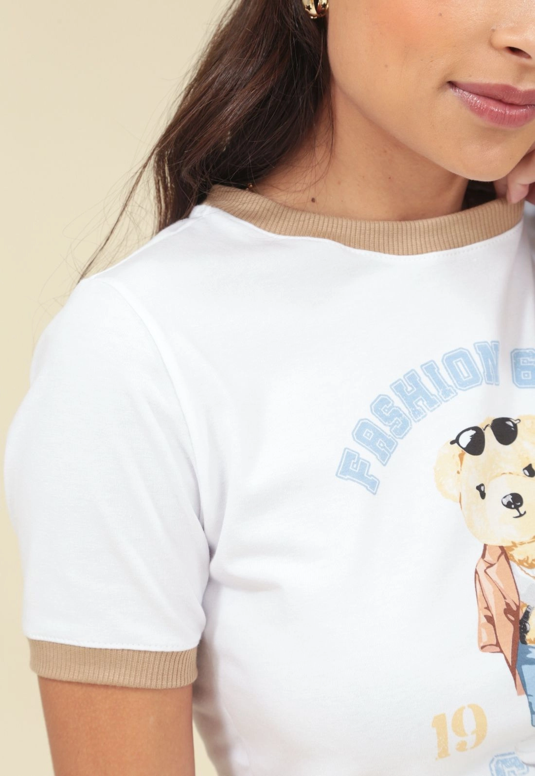 Blusa Em Cotton Manga Curta Ted Fashion