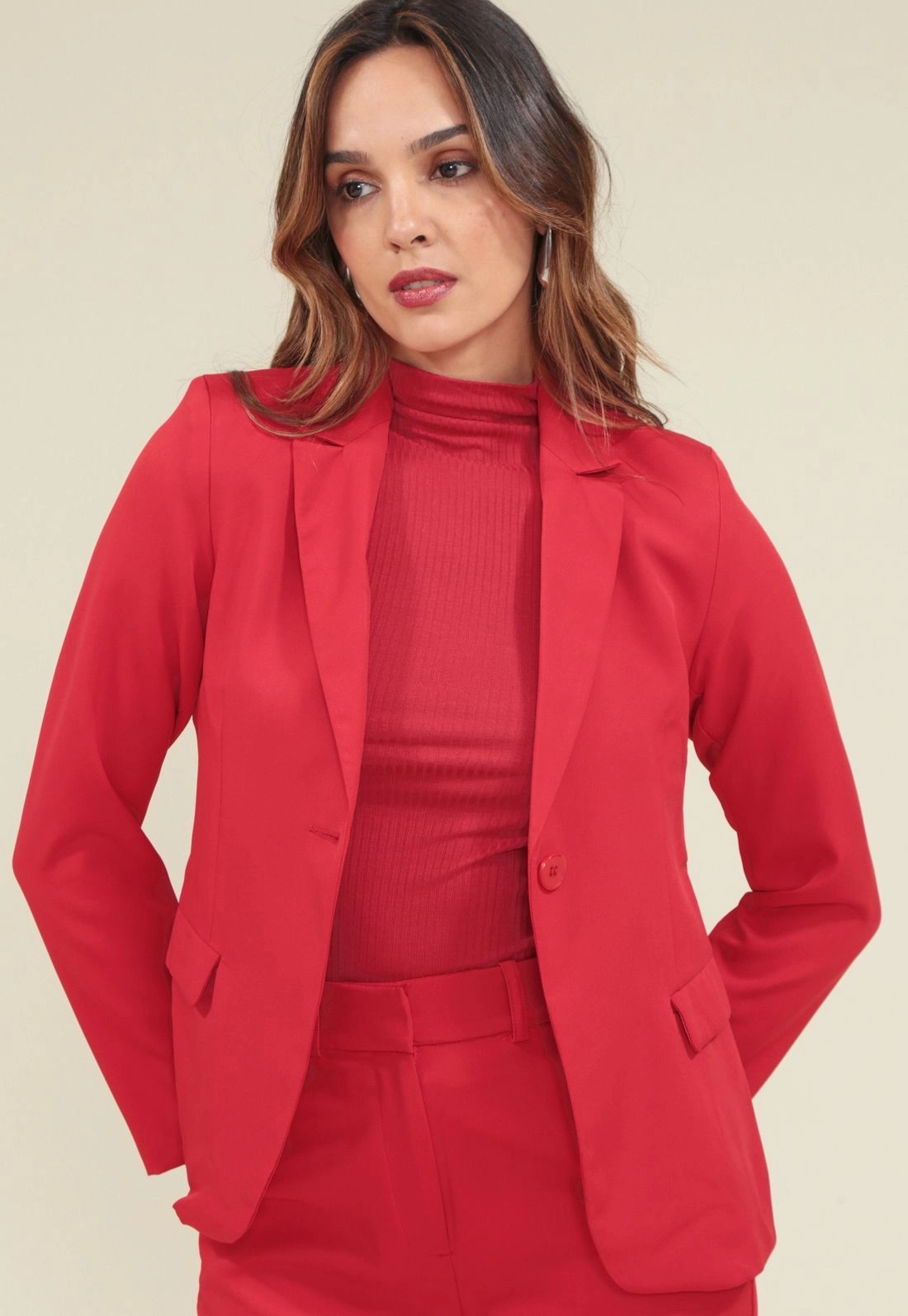 Blazer Alfaiataria Com Botão Frontal