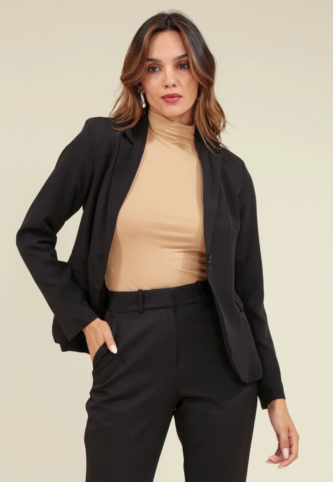 Blazer Alfaiataria Com Botão Frontal