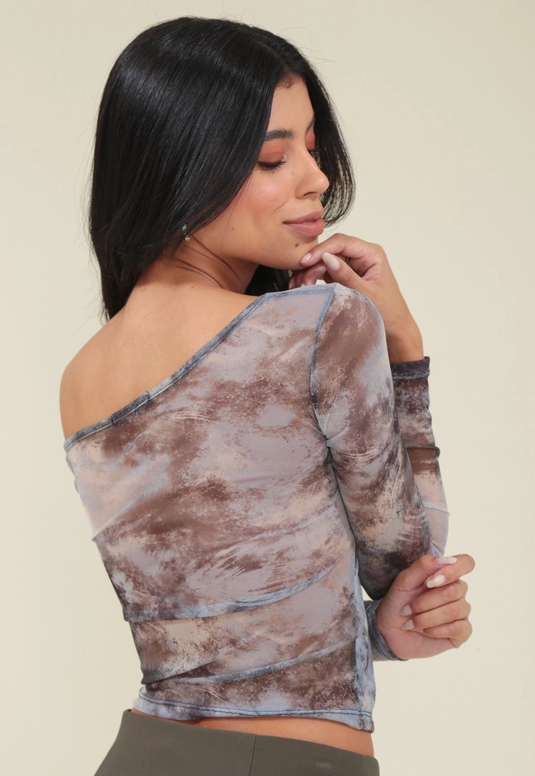 Blusa Tule Est Nevoa M/L Decote Assimetrico P