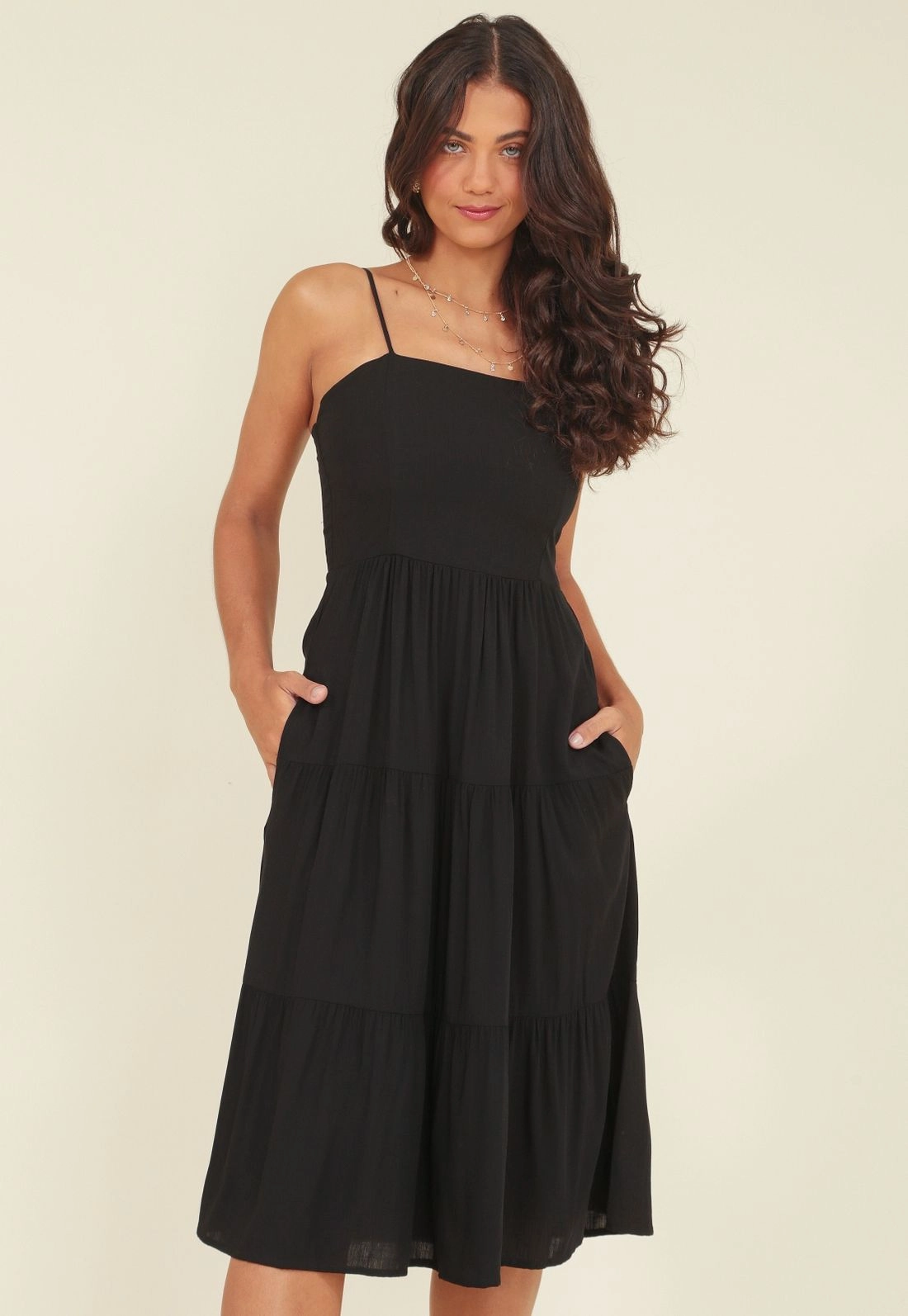 Vestido Viscolinho Alça Marias Bolso