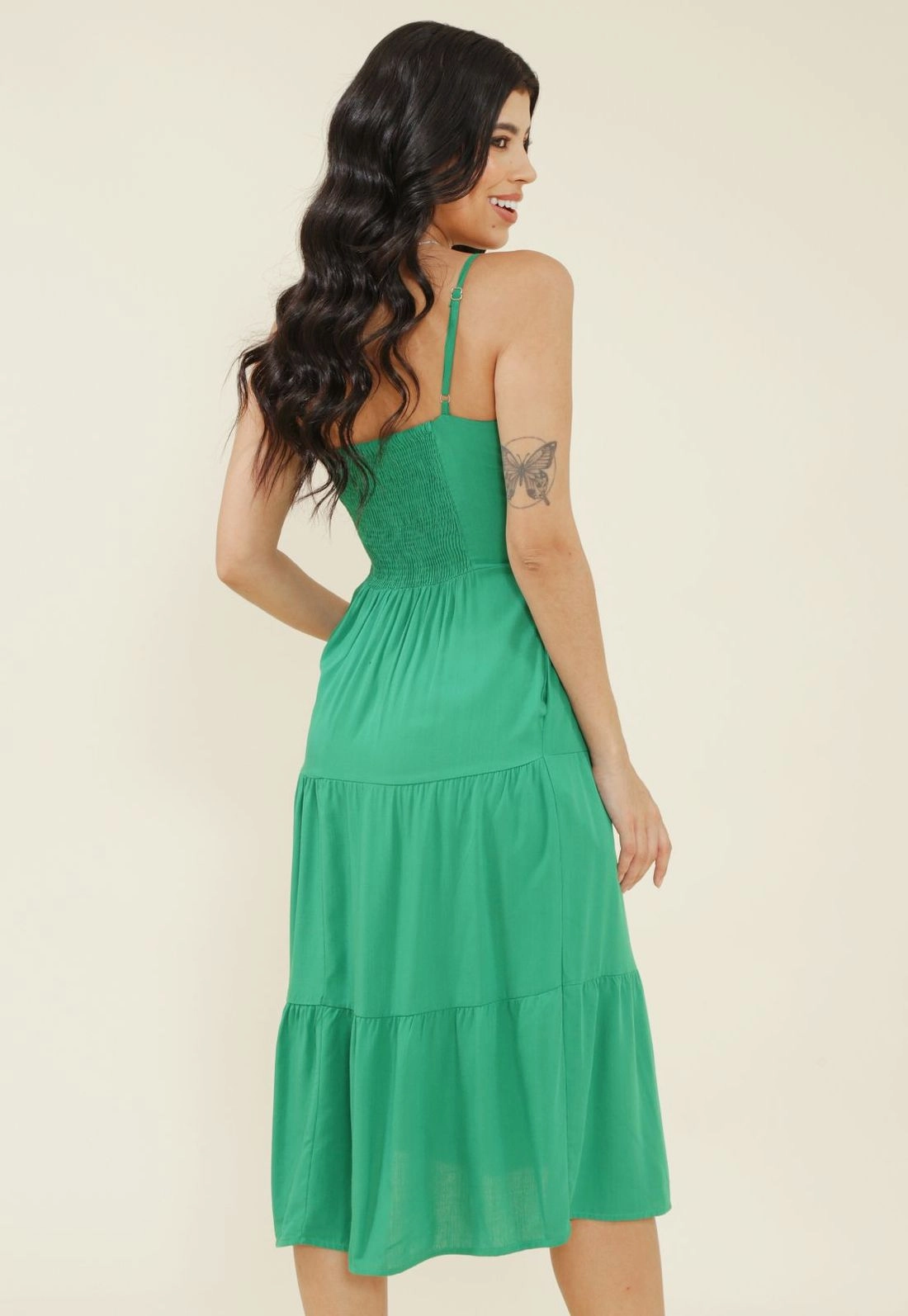 Vestido Viscolinho Alça Marias Bolso