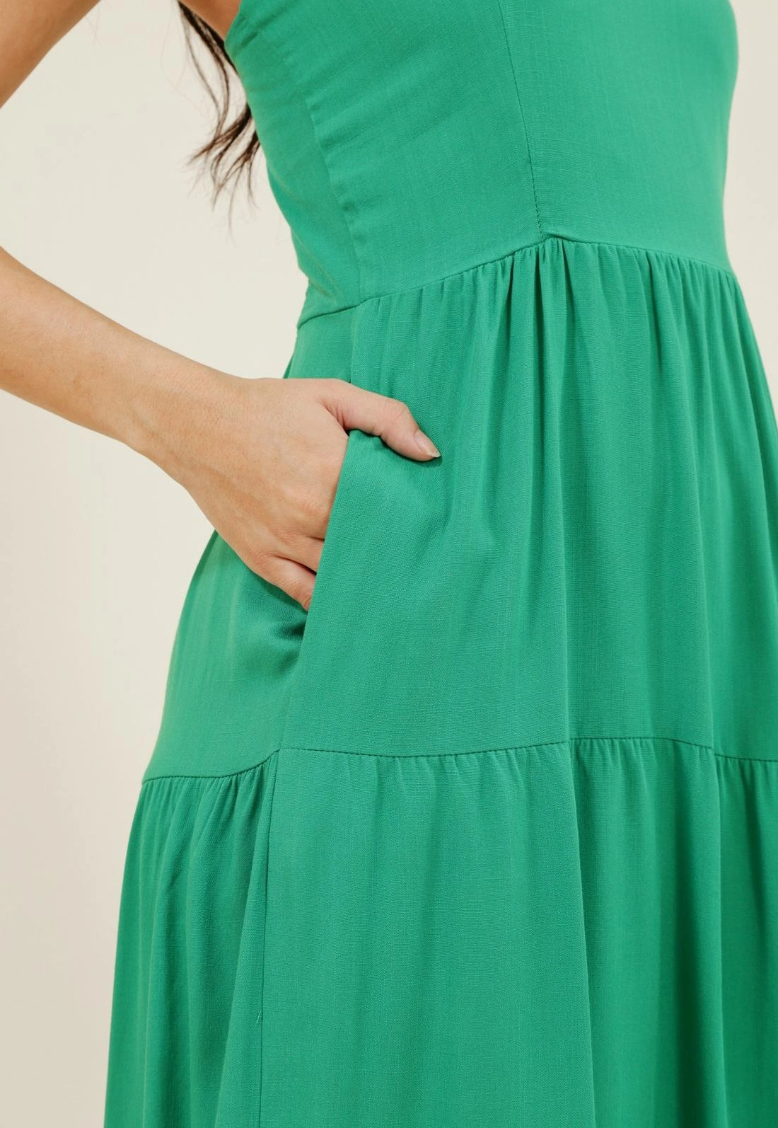 Vestido Viscolinho Alça Marias Bolso