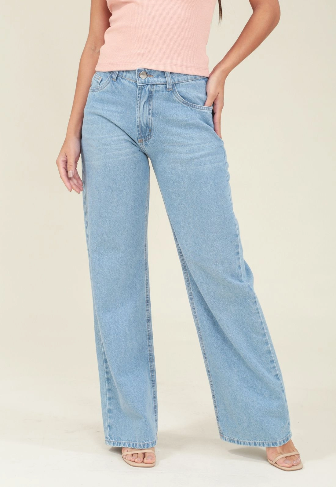 Calça Jeans Reta Bolso