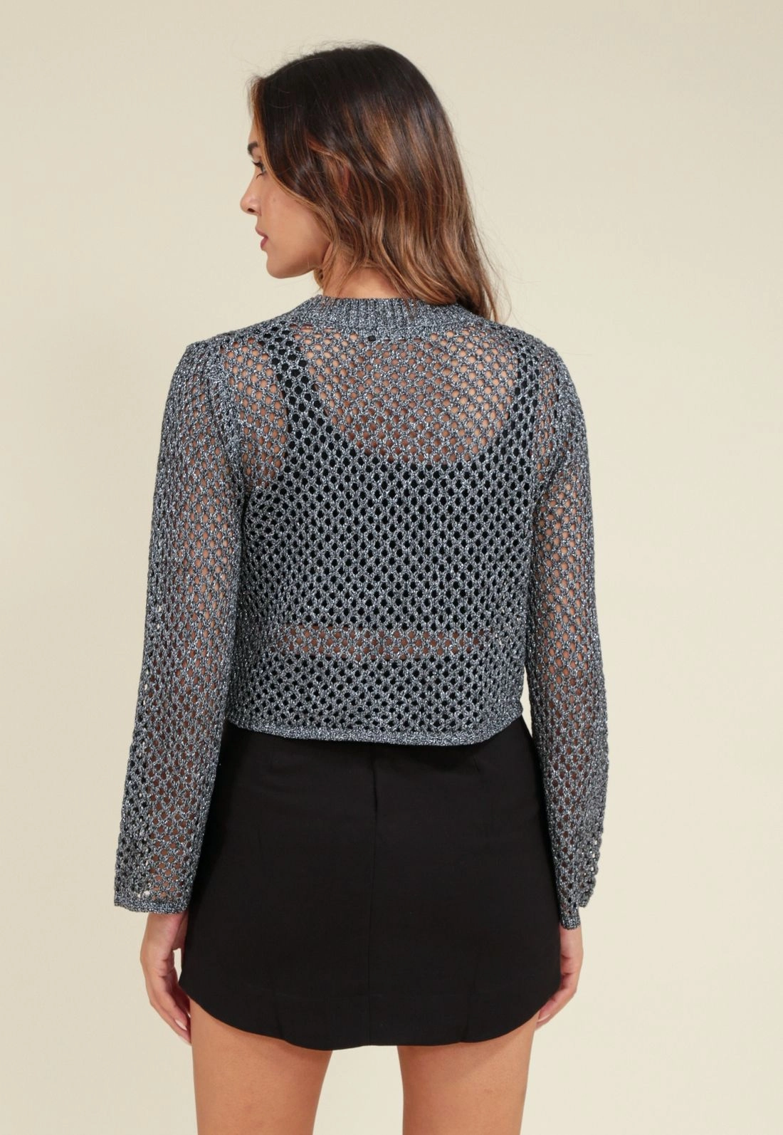 Blusa Tricot Manga Longa Vazado