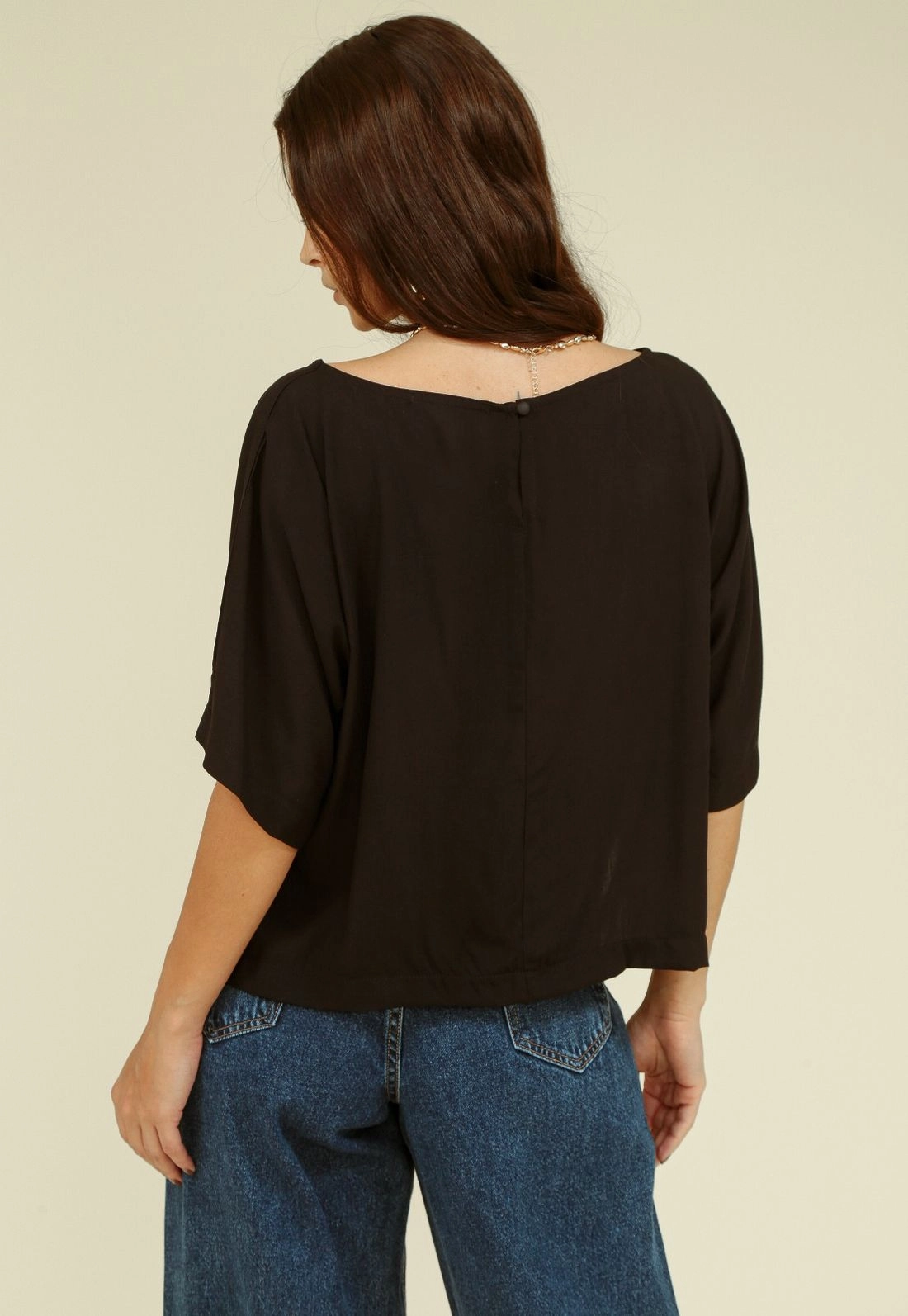Blusa Viscolinho Manga Curta Ampla