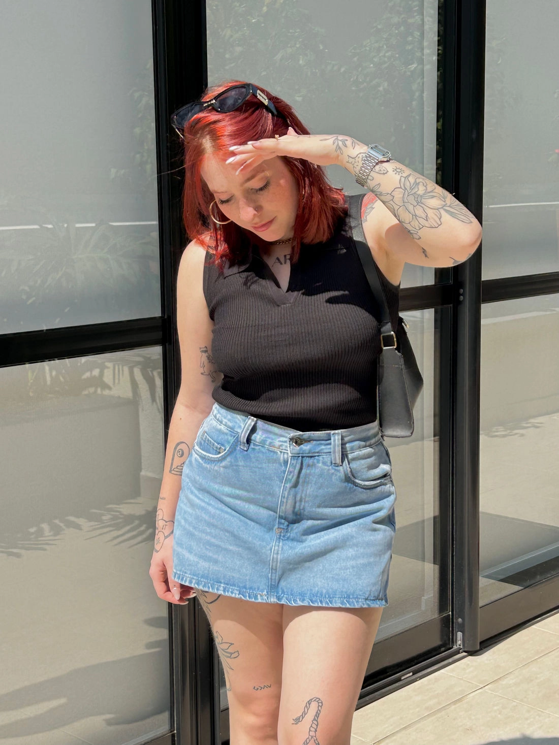 Short Saia Em Jeans Com Bolsos