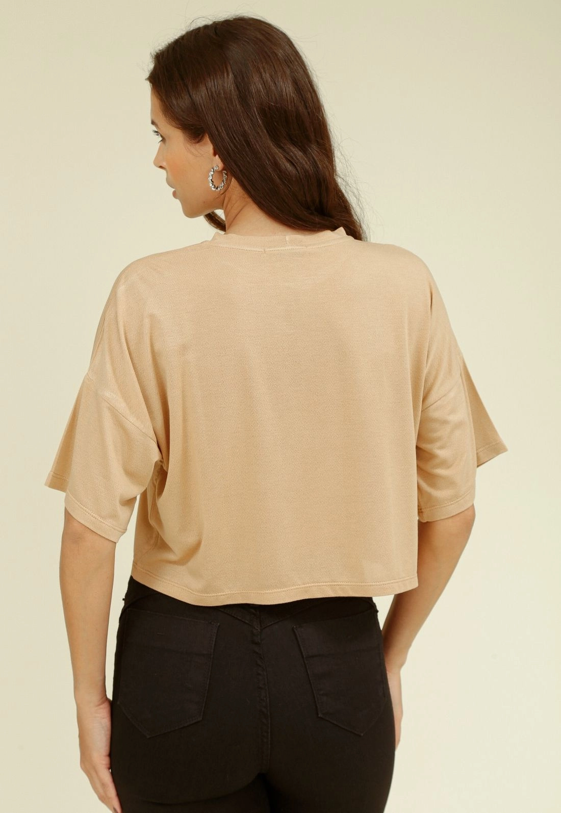 Blusa Malha Manga Curta Oversized