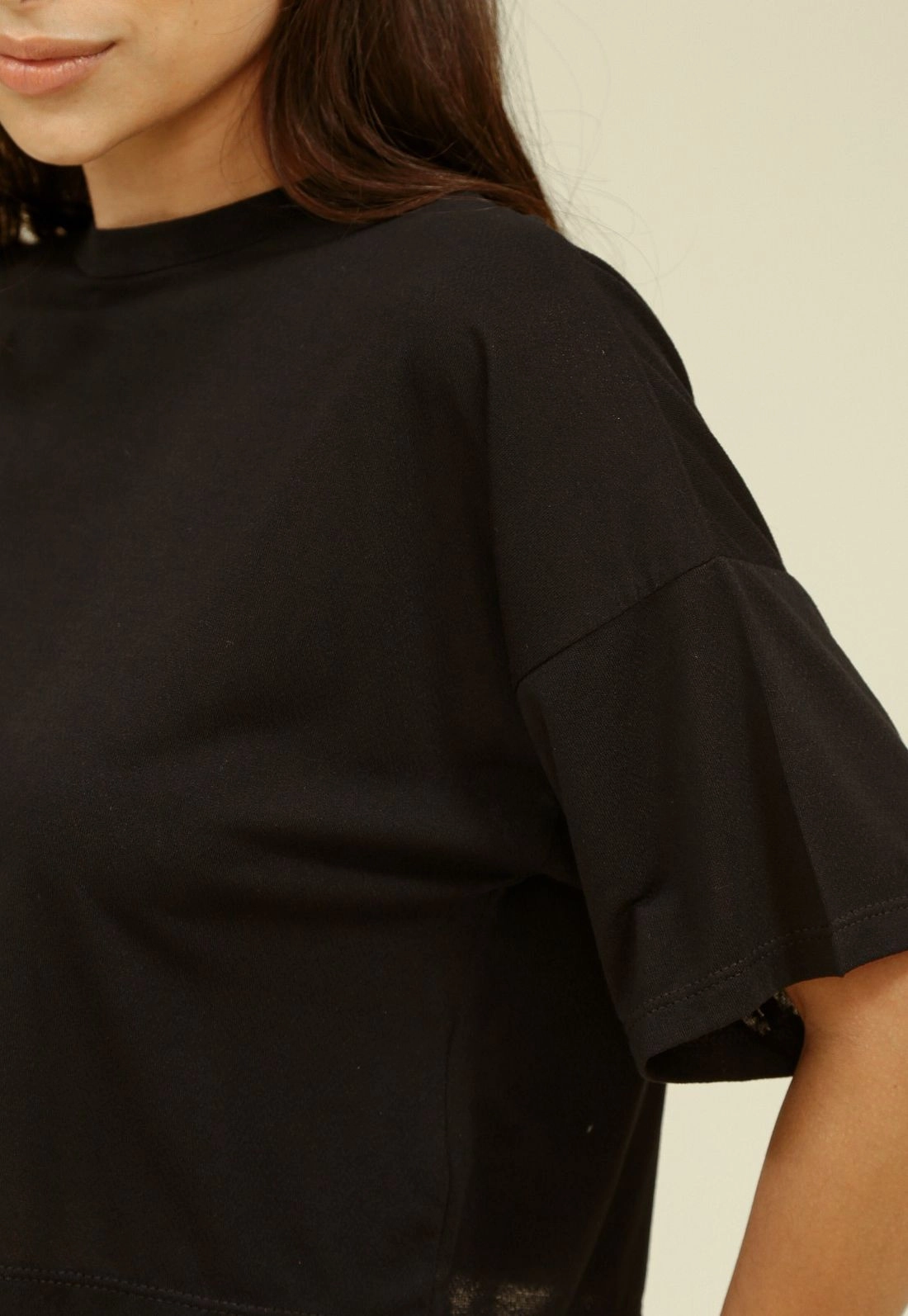 Blusa Malha Manga Curta Oversized