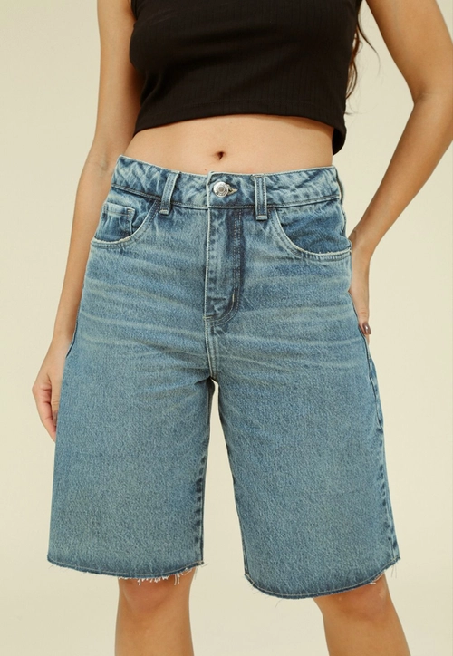 Bermuda Jeans Reta Dirty