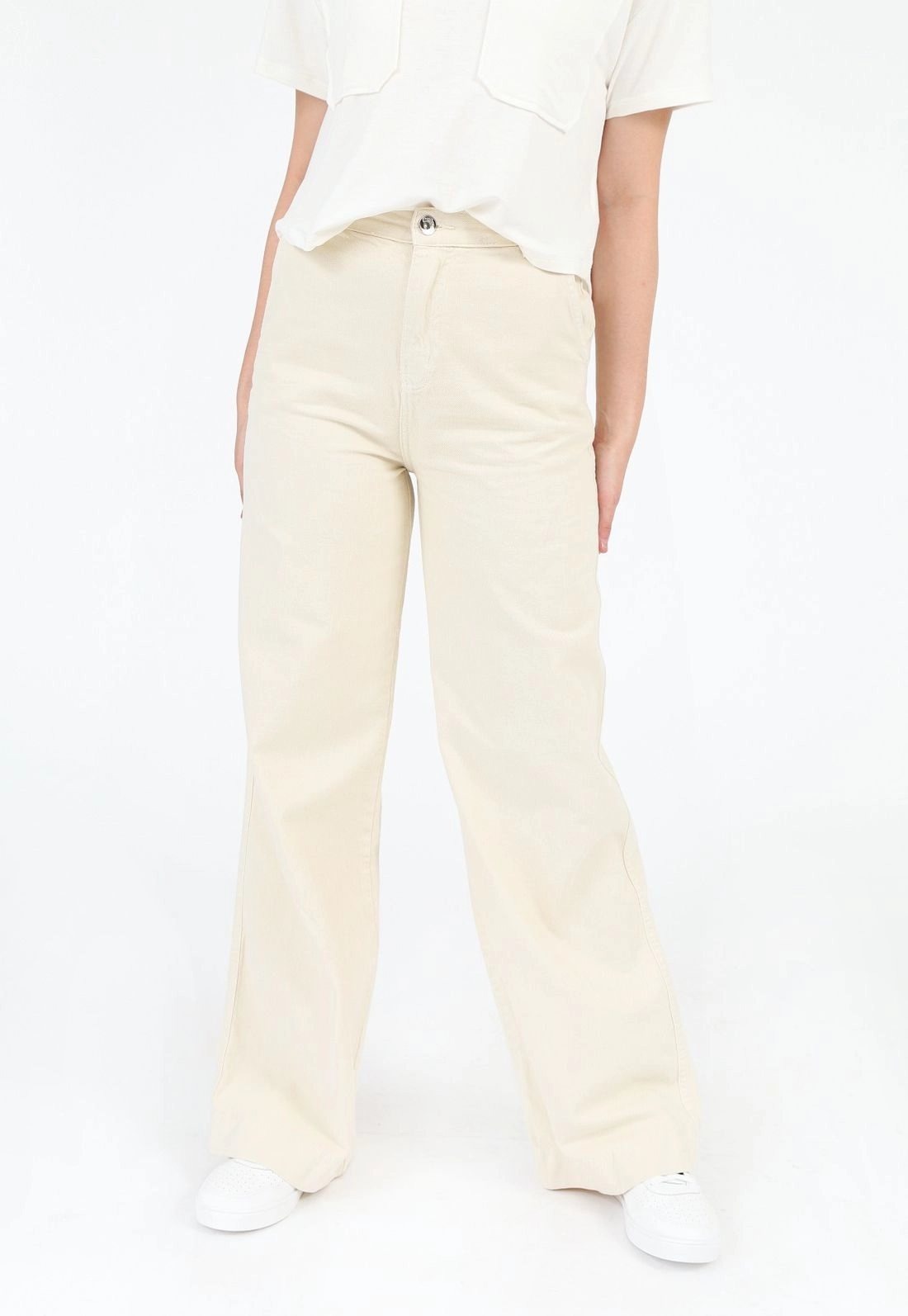 Calça Sarja Wide Leg Bolso Faca
