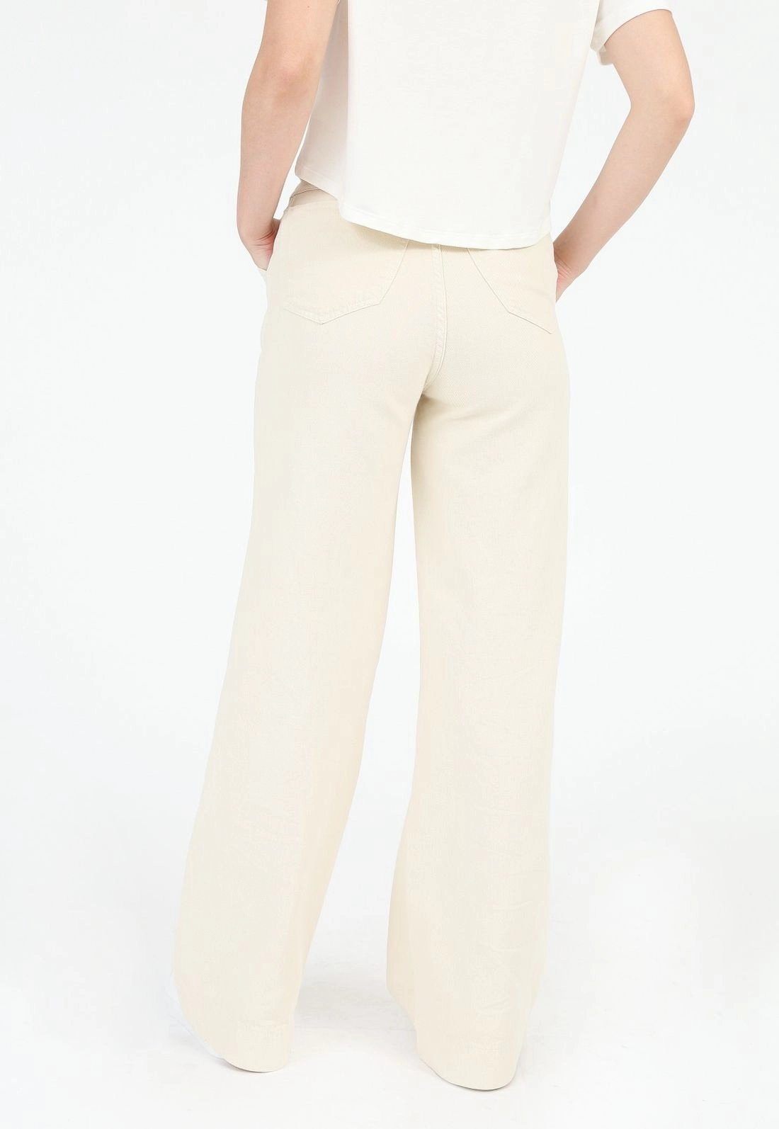 Calça Sarja Wide Leg Bolso Faca