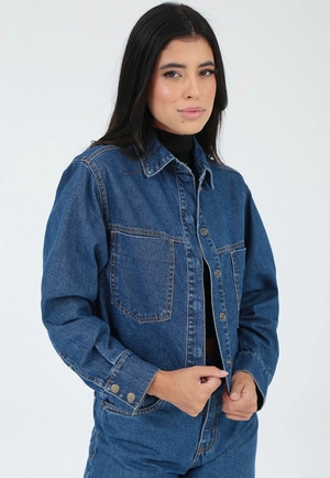 Jaqueta Jeans Botão Forrado