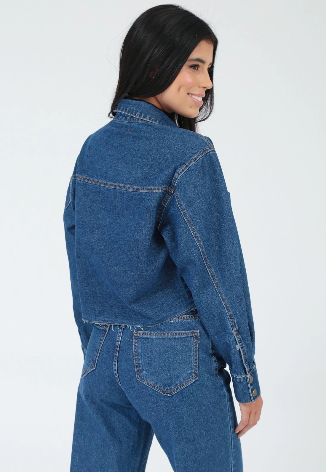 Jaqueta Jeans Botão Forrado