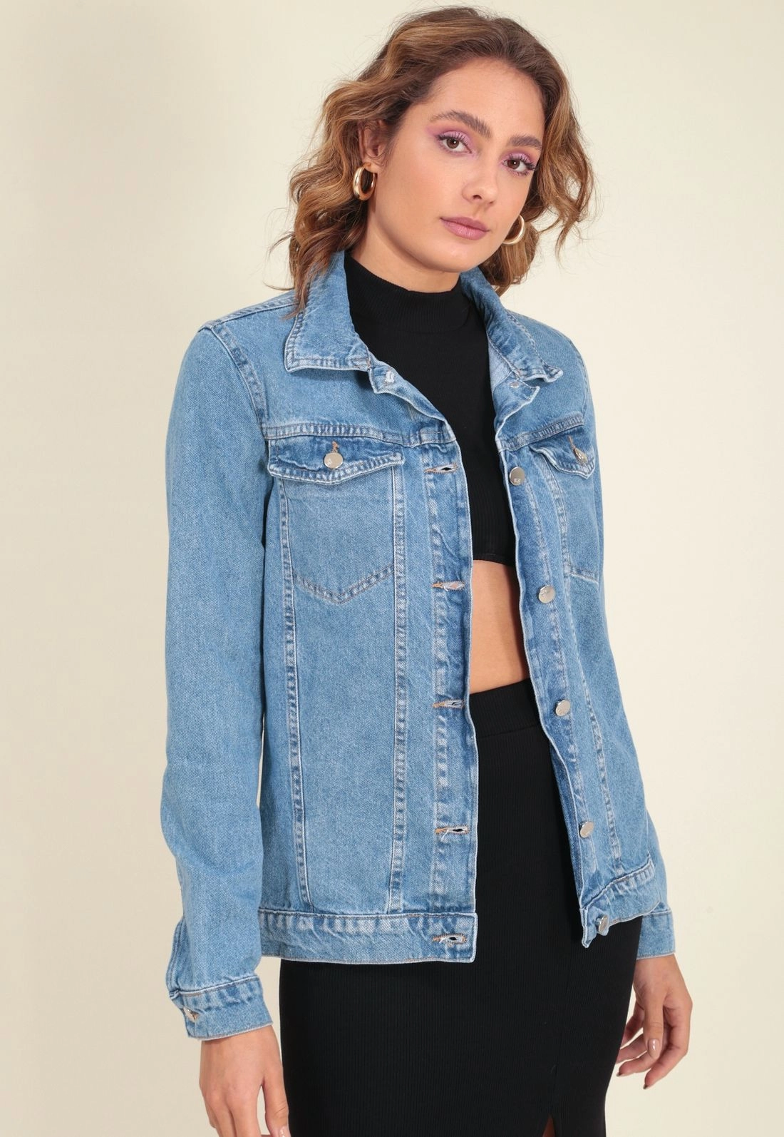 Jaqueta Jeans Alongada