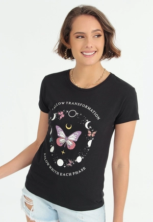 Blusa T-Shirt Borboleta Lua
