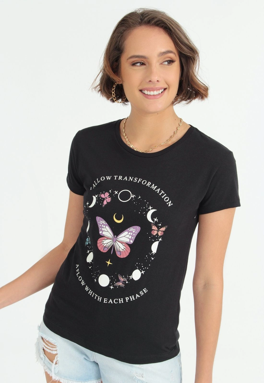 Blusa T-Shirt Borboleta Lua