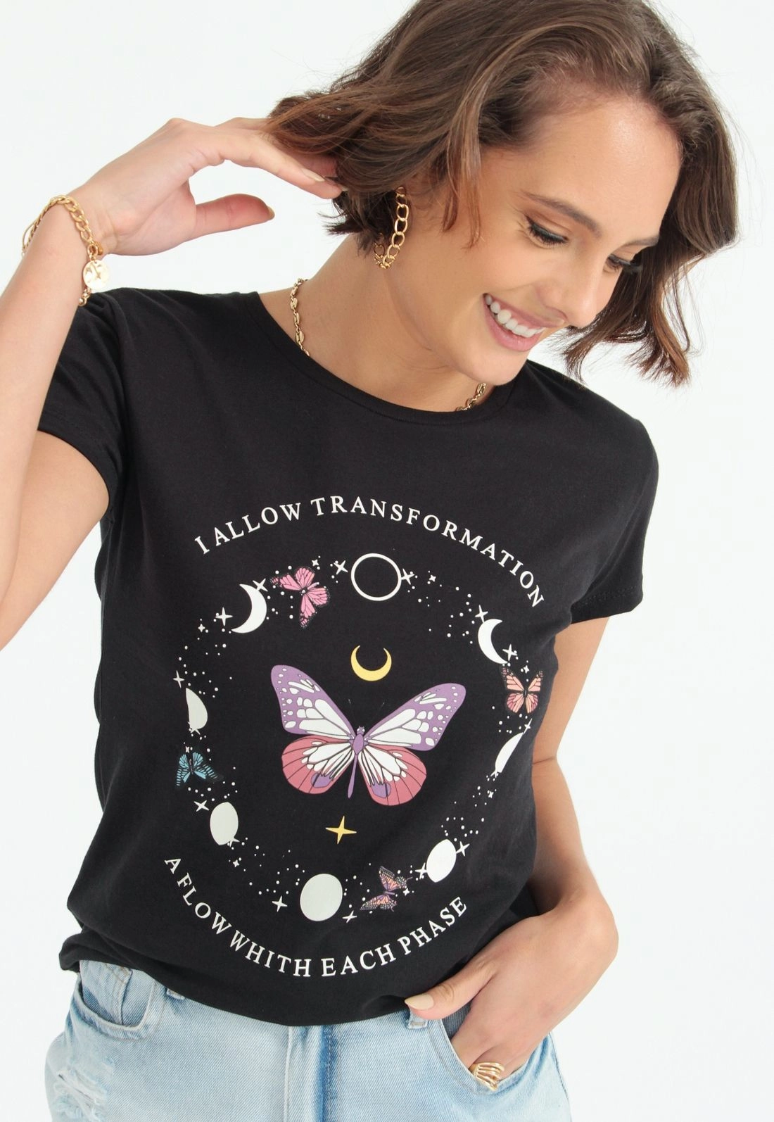 Blusa T-Shirt Borboleta Lua