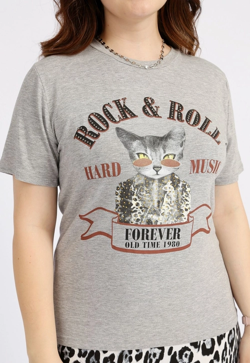 Blusa T-Shirt Malha Gato