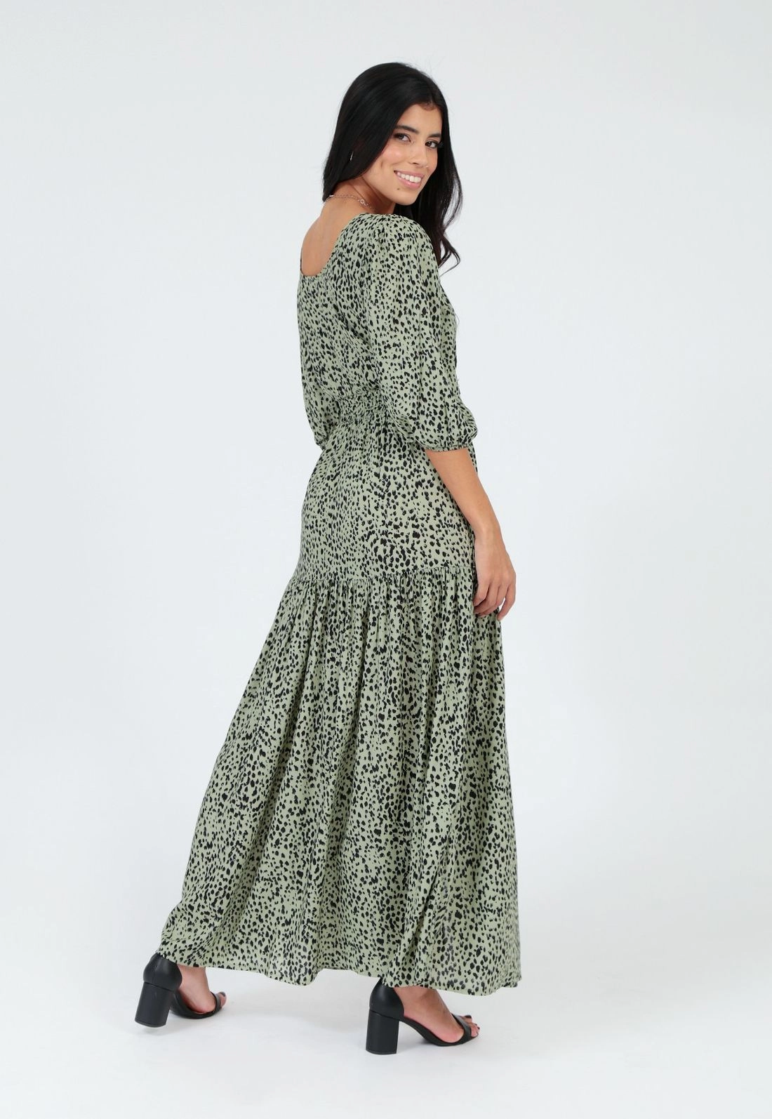 Vestido Viscose 3/4 Estampado Fenda