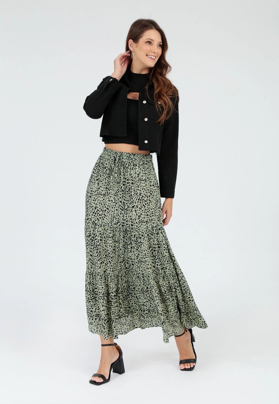 Saia Viscose Midi Estampada