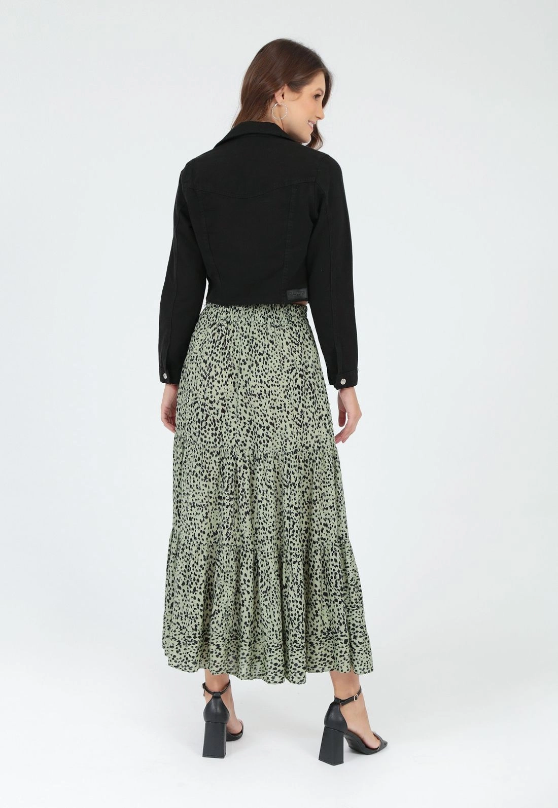 Saia Viscose Midi Estampada