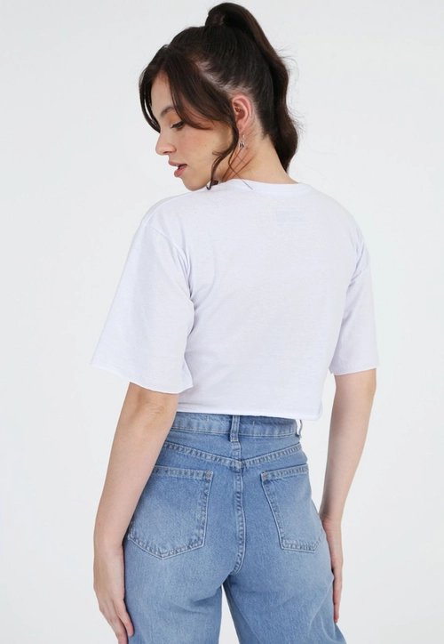 Blusa Cropped Manga Curta Brooklin
