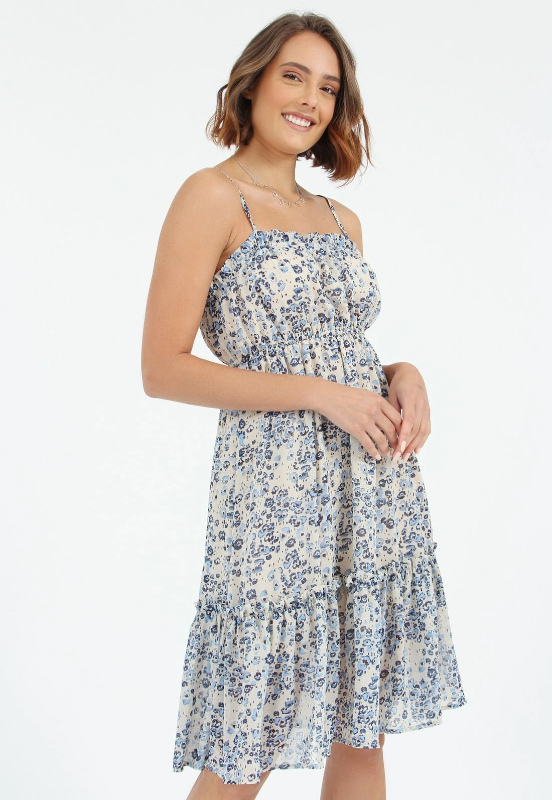 Vestido Babado Floral