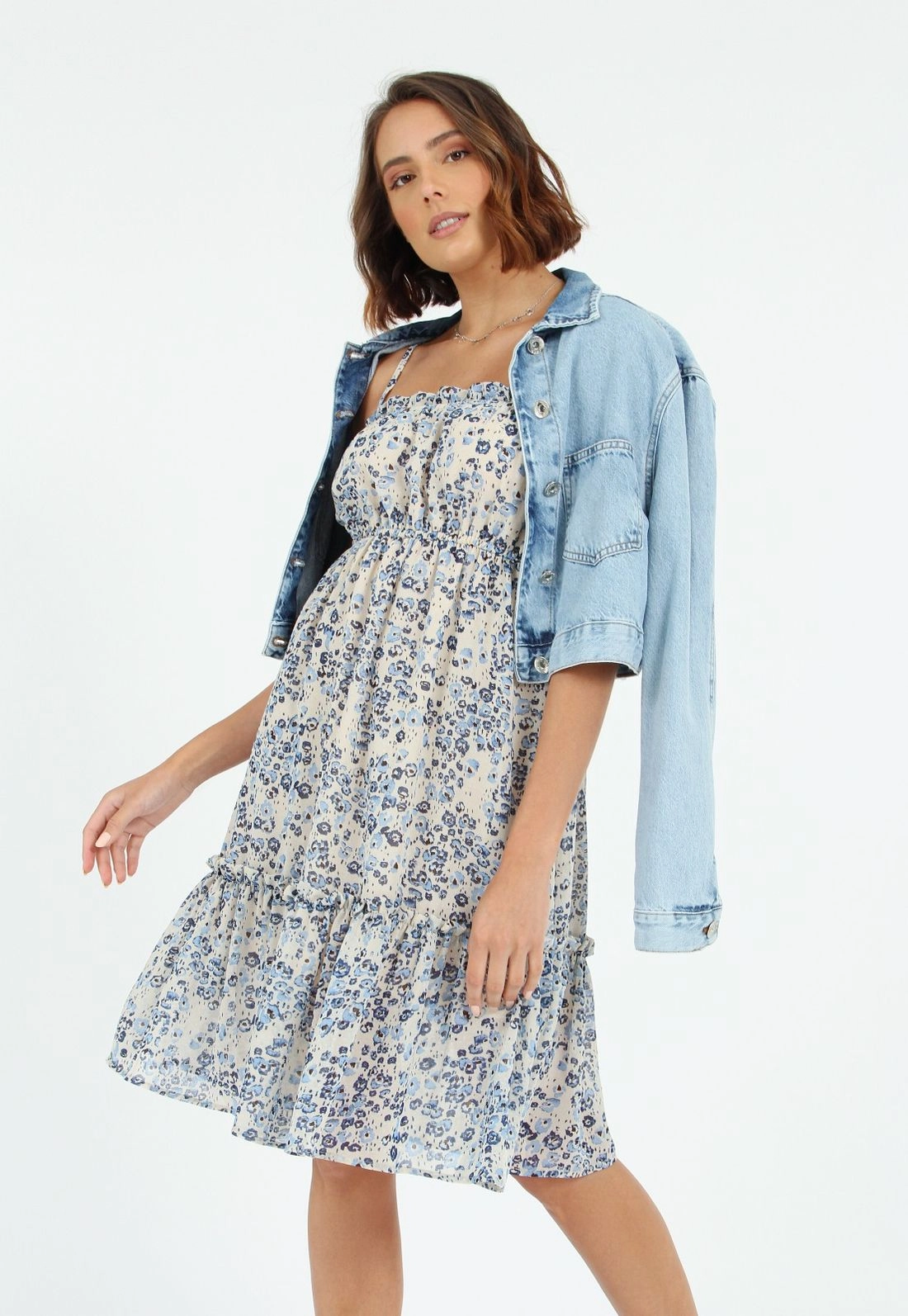 Vestido Babado Floral