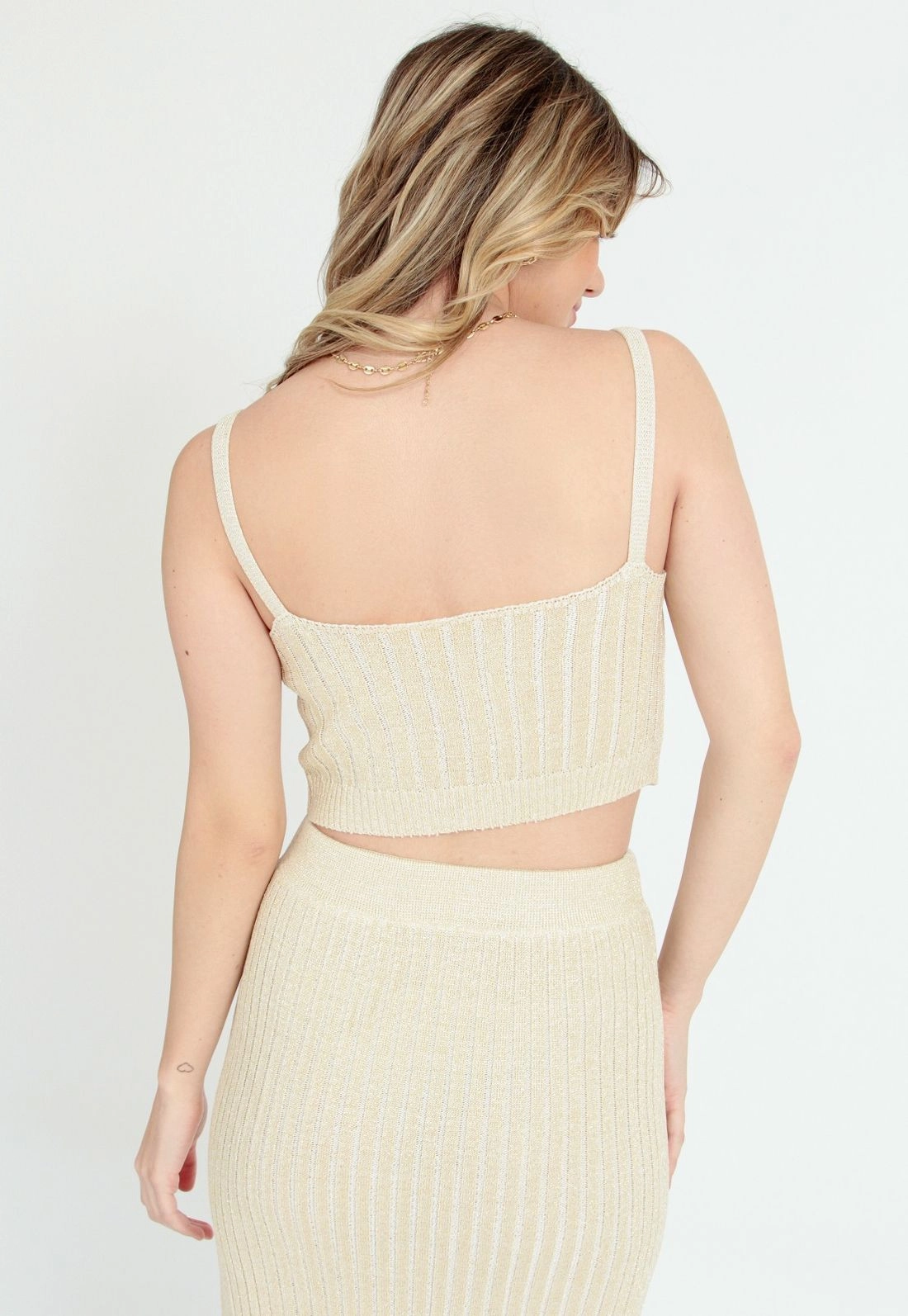 Top Tricô Canelado Lurex