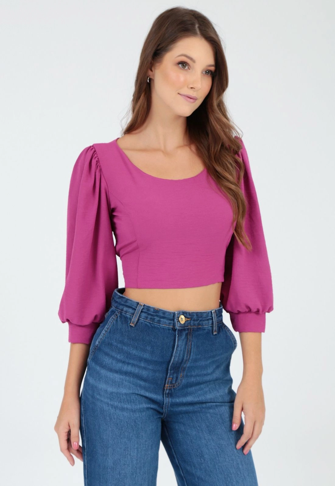 Blusa Cropped 7/8 Aberta Costas