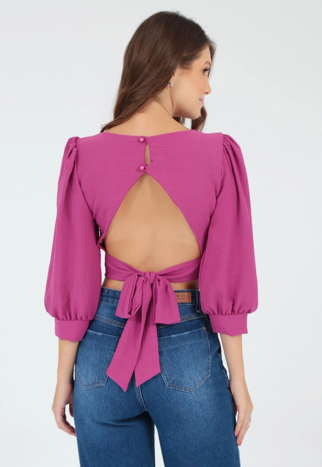 Blusa Cropped 7/8 Aberta Costas