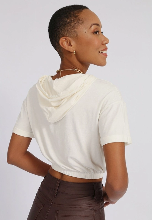 Blusa Cropped Capuz Rock