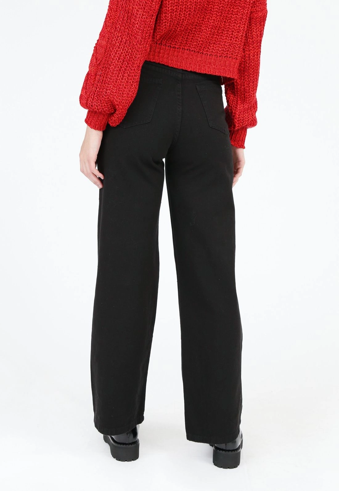 Calça Sarja Wide Leg Rasgo Joelho