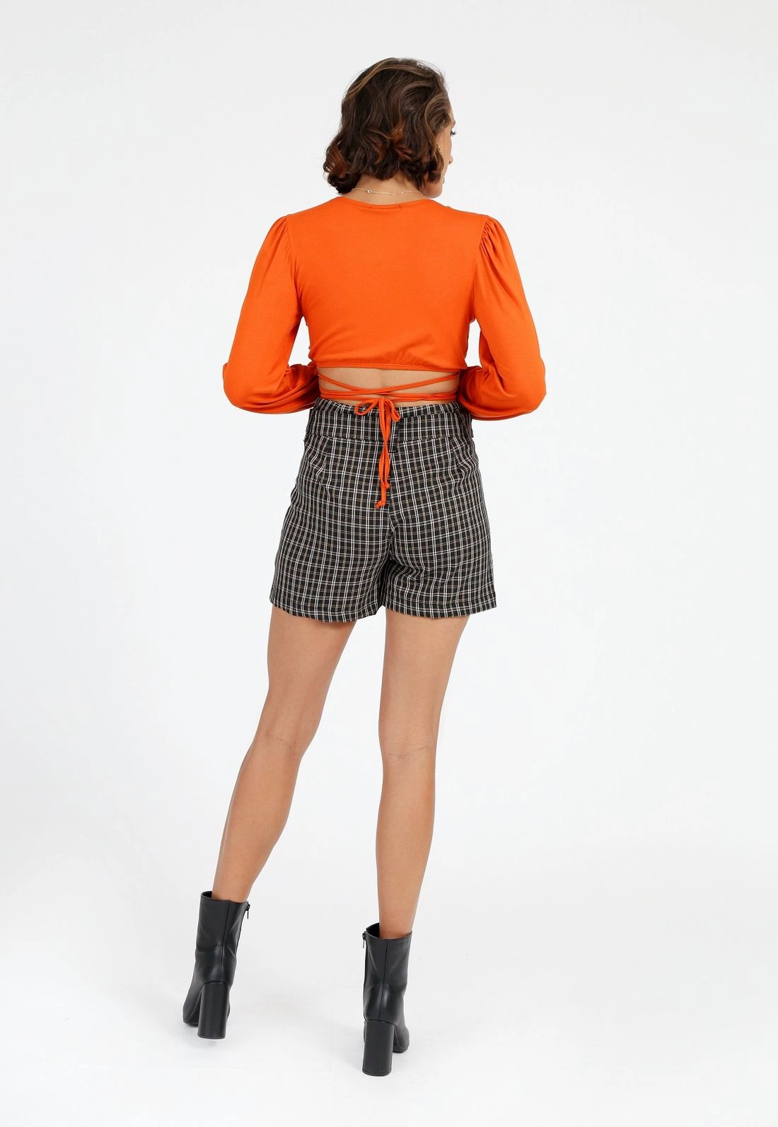 Shorts Saia Crepe Xadrez