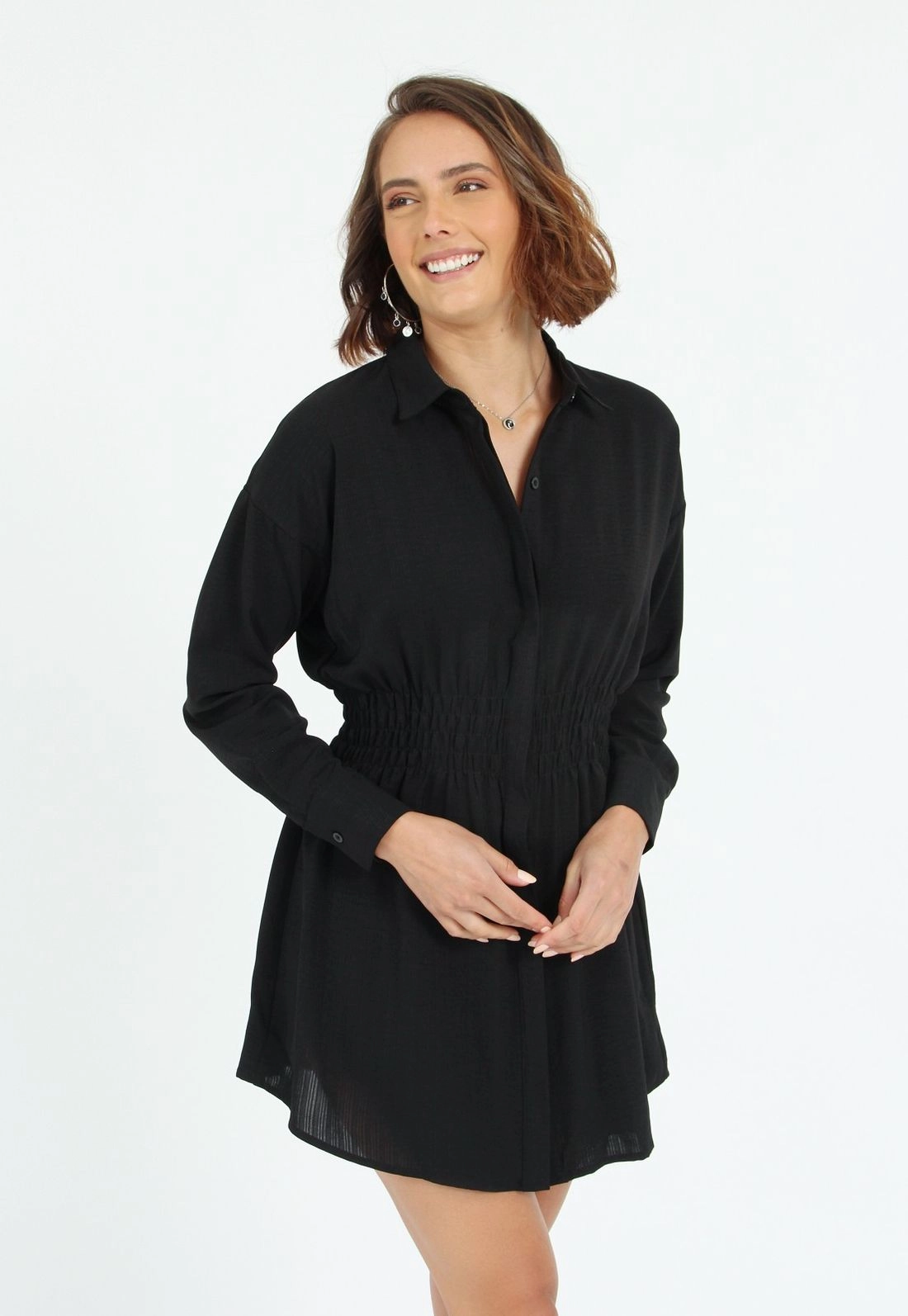 Vestido Camisa Manga Longa
